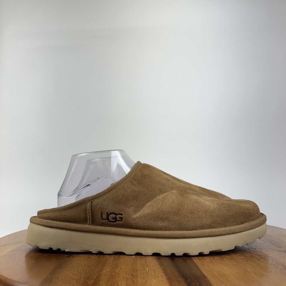 Mens UGG Classic Slip On Chestnut Brown Suede Casual Comfort Slippers Size 10 M